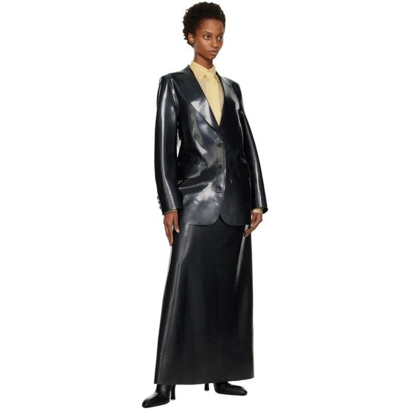 Kwaidan Editions Slit Maxi Skirt Size FR 36 US 4 S Black Rubber $1500 - Picture 3 of 16